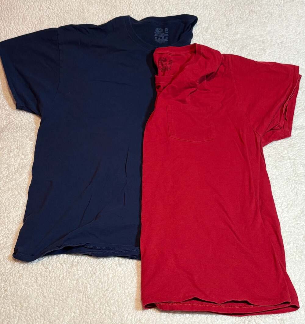 Fruit of the Loom Men's 2XL Cotton Short Sleeve Pocket T-Shirts, Set of 2